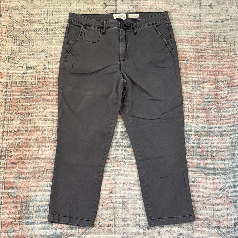 Anthropologie CHINO Slim Pants in Charcoal Gray Size 30